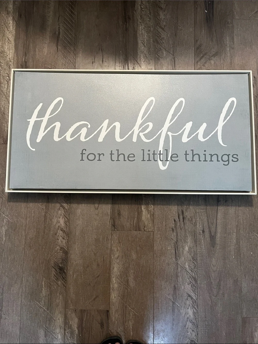 Hobby Lobby Thankful Wall Art in Gray and White